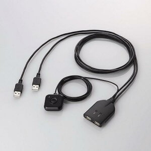 【正規代理店】 エレコム KM-A22BBK 手元のスイッチを押すだけで簡単切替! キーボード ・ マウス 用 パソコン 切替器 ELECOM 6カ月保証 切替機 テレワーク 手元スイッチ付 リモートワーク カラー