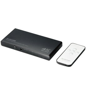 【正規代理店】 エレコム DH-SW4KC41BK HDMI切替器 3入力(HDMI)+1入力(USB Type-C)・1出力(HDMI) 4K60Hz対応 4ポート HDMI 切替器 専用リモコン付 専用ACアダプター付き ブラック