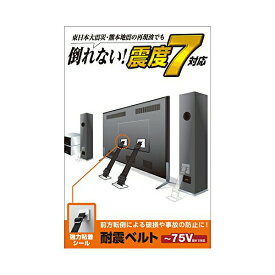 【正規代理店】 エレコム TS-002N2 耐震ベルト テレビ用 75インチまで対応 強力粘着シールタイプ 2本入 TV用耐震ベルト / ～75V用 /