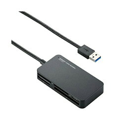【 送料0円 】 エレコム カードリーダー USB3.0 9倍速転送 スリムコネクタ ケーブル一体タイプ ブラック USB3.0対応メモリリーダライタ MR3-A006BK