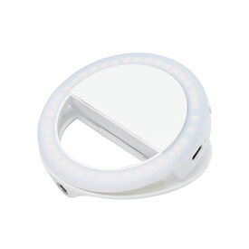 【正規代理店】 エレコム DE-L04WH LED リングライト 動画撮影向け ライト 9cm クリップ式 3色モード 3段階調光 1000mAh USB給電 ホワイト ELECOM 1年保証 カメラ 家電 自撮りライト ケーブル付属 スマホ 撮影グッズ 自撮り 高品質