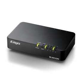 【正規代理店】 エレコム EHC-G05PN4-JB スイッチングハブ LAN ハブ 5ポート Giga対応 1000/100/10Mbps プラスチック筐体 マグネット付 電源内蔵 ファンレス 静音 省エネ機能 壁掛け設置対応 ブラック