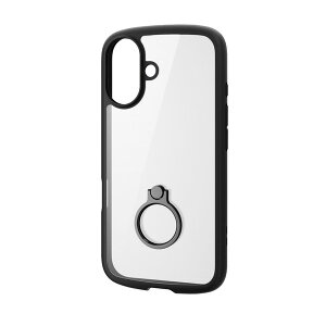 �y���K�㗝�X�z �G���R�� PM-A24ATSLFCRBK iPhone 16 �P�[�X �n�C�u���b�h �Ռ��z�� �y�� ���^ �J���������Y�ی�݌v �X�g���b�v�z�[���t �����O�t �X�^���h�@�\�t �d�x5H TOUGH SLIM LITE �u���b�N ELECOM 