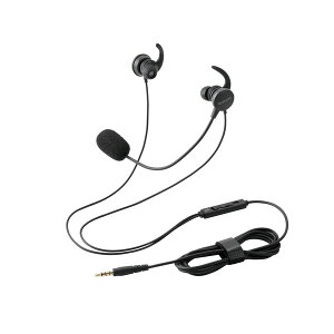 【正規代理店】 エレコム HS-EP21STBK ヘッドセット 有線 3.5mm 接続 カナル型 マイク付き 高音質 音量調整 ミュート機能 【 Windows Mac Chrome LINE ZOOM Meet Teams Webex 対応 】 ブラック