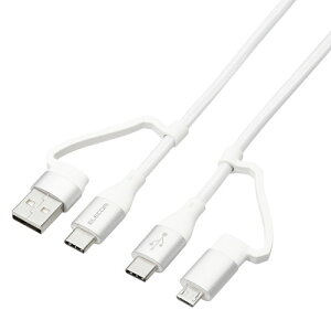 y2ZbgzGR MPA-AMBCC10WH 4in1 [dP[u ( USB Type C + USB A to USB Type C + microUSB ) PD 60WΉ P[u 1m iPad Macbook Chromebook Android [d zCg 1Nۏ i