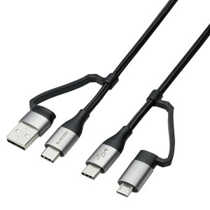 y2ZbgzGR MPA-AMBCC20BK 4in1 [dP[u ( USB Type C + USB A to USB Type C + microUSB ) PD 60WΉ P[u 2m iPad Macbook Chromebook Android [d ubN 1Nۏ i