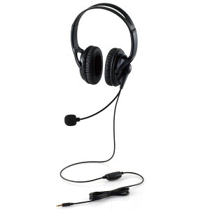 �y2�Z�b�g�z�G���R�� HS-HP02STBK �w�b�h�z�� �w�b�h�Z�b�g ���w���� �}�C�N�t�� �L�� 4�� 3.5mm�ڑ� �X�e���I ���� �I�[�o�[�w�b�h �y�� �y Windows Mac Chrome ���Ή� �z �u���b�N 1�N�ۏ� ���i��