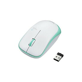 【2個セット】エレコム M-IR07DRGN 無線マウス ワイヤレスマウス 省電力 IR LED 無線 3ボタン ワイヤレス マウス Mサイズ ホワイト×グリーン Windows11 対応