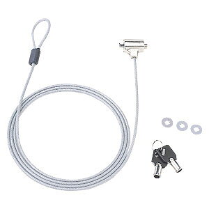 【2個セット】 サンワサプライ eセキュリティ ( SL31No.ランダム ) SLE-6S パソコンロック ワイヤー&シリンダ錠一体型 鍵 太さ4.2mm 長さ2m セキュリティ パソコン盗難防止 おまとめセット 高品質