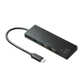 サンワサプライ USB-3TCHC16BK USB Type Cコンボハブ　カードリーダー付き ペリフェラル カードリーダー SANWA SUPPLY