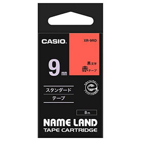 【5個セット】カシオ スタンダードテープ 赤 ( 黒文字 ) 9mm×8m
