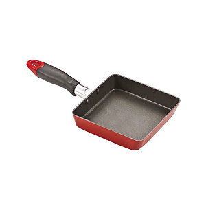 パール金属 ミニ 卵焼き フライパン 13×14cm スクエア IH対応 玉子焼き器 フッ素加工 コンパクト HB-2182 簡単 新居 キッチン 新生活 調理用品 レッド ガス火 朝食 玉子焼 ナベ 引越し アルミ製 お