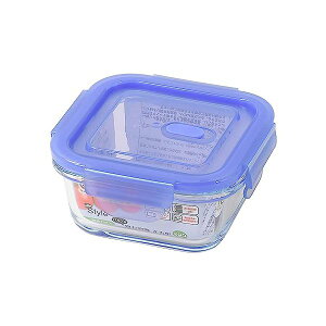 【10個セット】 耐熱ガラス バルブ付 保存容器 正方形 290ml クリアブルー LD-467 NewStyle 食器 真空 蓋つき バルブ付き 角型 食洗機対応 新生活 密閉容器 キャニスター 耐熱 オーブン対応 蓋付き