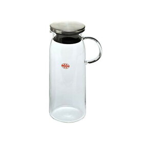 iwaki イワキ 耐熱ガラス ピッチャー 冷水筒 1L ジャグ・1000 ステンレス蓋 麦茶 お茶 ポット KT294-SV クリア