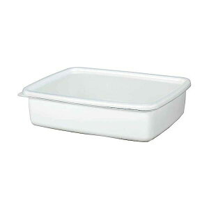 【3個セット】 高木金属 そのまま火にかけられる 保存容器 キャニスター 梅干し容器 ホーロー 角型 L 食洗器対応 1.8L ホワイト FSK-LW 容器 エーライフ 食品保存容器 タカギ 味噌 収納 つくりお