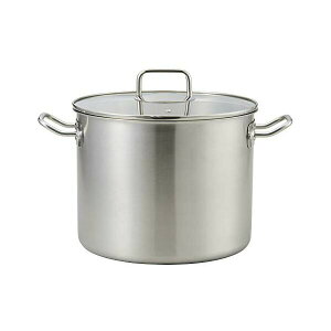 ベストコ Bestco 寸胴鍋 サテン 26cm エコーズ 軽い 見える ステンレス ガラス蓋付 IH対応 ND-6347 深型 新生活 ガス火 ふた なべ 軽くて見える キッチン用品 両手 ストックポット オール熱源 直火