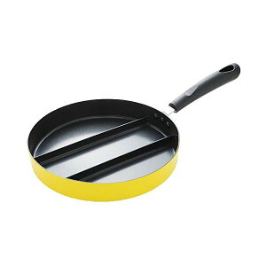 【3個セット】 アーネスト フライパン センターエッグ トリプルパン IH対応 3種類のおかずを同時に作れる たまごやき 汁物も 時短調理 大手飲食店愛用ブランド イエローA-76728 燕三条 黄色 ブ