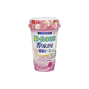 【2個セット】 ユニチャーム 猫トイレまくだけ香り広がる消臭ビーズピュアフローラルの香り 450mL 猫の室内トイレ用砂 日本製 ユニ・チャーム unicharm フローラル システムトイレ ペットグッ