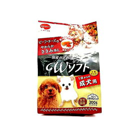 【3個セット】 日本ペットフード ビタワン君のWソフト 成犬用 ビーフ・チーズ味・やわらかささみ添え200g