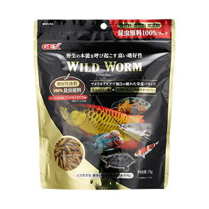 ジェックス ワイルドワーム アメリカミズアブ幼虫100% 昆虫フード 大型魚 熱帯魚 金魚 コイ 水棲ガメにオススメ 内容量 70g GEX 熱帯魚用フード 観賞魚用品 ペット用品 観賞魚用 水槽用品 エサ