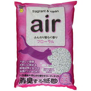 【6個セット】 スーパーキャット 猫砂 NEW air消臭する紙砂 フローラル 6.5L 猫 Super Cat トイレに流せる ねこグッズ ペットグッズ 消臭する紙砂 色が変わる トイレ砂 ペット用品 トイレタリー 燃
