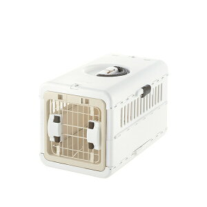 【4個セット】 リッチェル キャンピングキャリー 折りたたみ S アイボリー ハードタイプ キャリーケース インテリア シートベルト固定 共通グッズ 犬猫兼用 防災グッズ お出かけ ペット用品