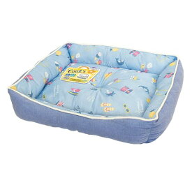 【3個セット】 ドギーマン クールズ スクエアベッド サマービーチ ブルー M