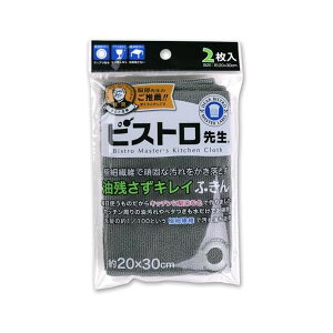 【2個セット】サンベルム Sanbelm マイクロファイバー キッチンダスター グレー 20×30cm ビストロ先生 油残さずきれいふきん 2枚入 K73511 高品質