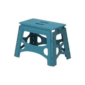 天馬 隙間に収納できる折り畳み踏み台 フォールディングステップ 幅広 室内用 脚立 軽くて持ち手付きのステップ 頑丈 色 ラムネブルー 耐荷重100kg 幅46×奥行29×高さ32cm 高品質