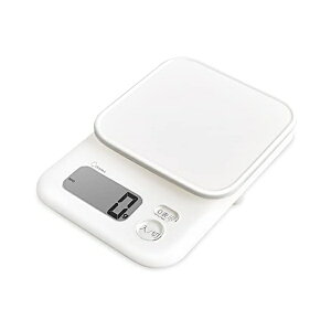 ドリテック (dretec) 日本メーカー キッチンスケール デジタル 2kg 大画面 風袋引き ガナッシュ ホワイト