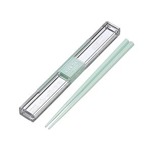 岩崎工業 箸セット 18cm とっても強いケース入り 食洗機対応 ミント 幅2.8×奥行19×高さ1.4cm H-590 MT