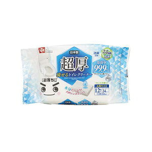 レック 激落ちくん 超厚 流せる トイレクリーナー 大判 12枚入 (24カット) 除菌率99.9% 24時間抗菌 水分たっぷり凸凹シート ミントの香り 日本製