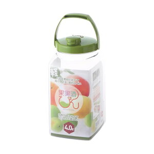 【3個セット】 タケヤカガク タケヤ化学工業 TAKEYA 果実酒びん 角型 S型 4.0L グリーン 空気弁付き ロック機能付き 収納しやすい角型 PET素材