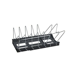 【2個セット】 シンコウ Belca (ベルカ) キッチン収納 フライパン・鍋・ふたスタンド 2WAY 伸縮タイプ 幅29~55×奥行26.2×高さ17.4cm ブラック 斜め収納対応 フライパンラック 7本仕切り ハンドルガ