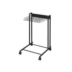 シンコウ Belca (ベルカ) サッと取り出せる! スラックスハンガーラック 10本掛け 幅42×奥行43×高さ71cm ブラック 角パイプ 衣類収納 スイング式 キャスター付き 耐荷重5kg KP-SH10-BK