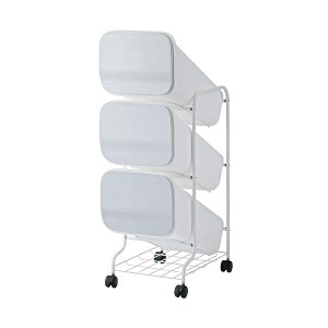 リス (RISU) 分別 ゴミ箱 smooth スタンドダストボックス 3段 メタル 57L (19L×3) 3P 資源ごみ スタイリッシュ プッシュオープン 省スペース GBBH031