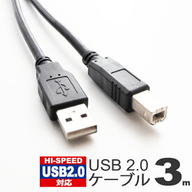 【 送料0円 】 USBケーブル 3m 2 ブラック ハイスピード スタンダード A-TYPE ( オス ) - B-TYPE ( ) プリンタ ハードディスク 接続 Hi-Speed 黒 300cm UL-CAPC007 送料無料 UL.YN