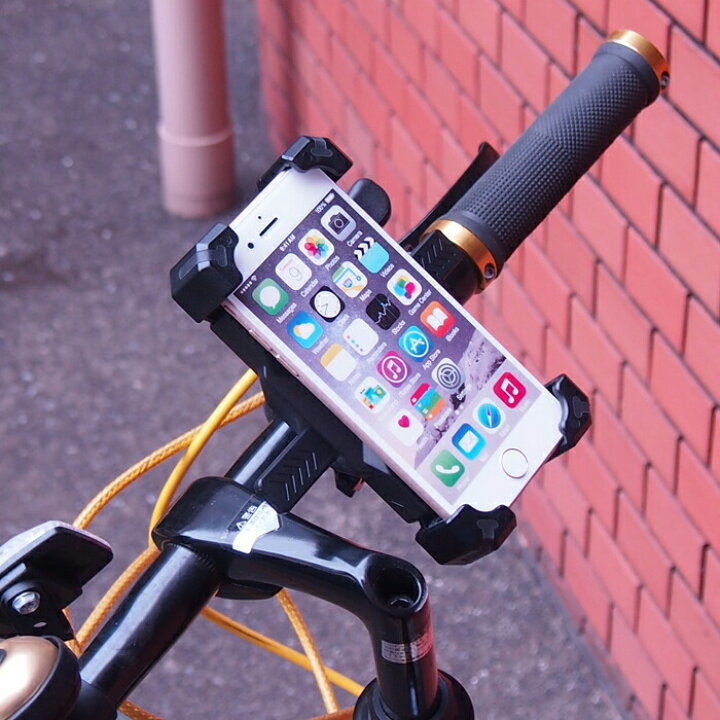 スマホホルダー 自転車 バイク ロック 携帯ホルダー 360度回転 ロードバイク