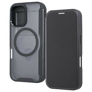 iPhone 16 / �N���A�t���b�v�P�[�X �}�O�l�b�g �}�O�l�b�g�[�d�Ή� / �u���b�N
