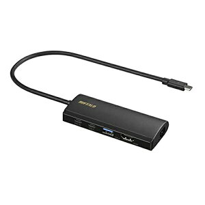 �o�b�t�@���[ LUD-U3-CGHDBK Type-C�ڑ� �h�b�L���O�X�e�[�V���� PD�Ή� HDMI�o�� �u���b�N