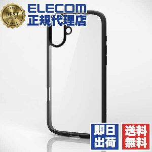 �y���K�㗝�X�z �G���R�� PM-A24BTSLFCBK iPhone 16 Plus �P�[�X �n�C�u���b�h �Ռ��z�� �y�� ���^ �J��������ی� �X�g���b�v�z�[���t �d�x5H TOUGH SLIM LITE �u���b�N ELECOM ���i��