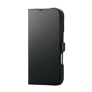 �G���R�� MAGKEEP iPhone�蒠�^�P�[�X PM-A25APLFMGBK �u���b�N���̓��U�[ ELECOM APLFMGBK �}�O�l�b�g�z�� ���C�����X�[�d�Ή� �X�^���h�@�\ �Ռ��z�� ���^�J�o�[