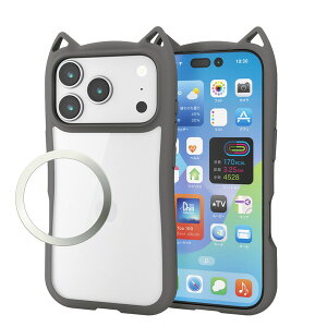 �G���R�� iPhone Pro �P�[�X �n�C�u���b�h ���^�� PM-A25CFCCATCH �L�� ���C�z�� �Ռ��z�� ELECOM PM-A2 �J�o�[ �N���A �J���[