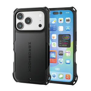�y���K�㗝�X�z �G���R�� PM-A25CZEROMGBK iPhone 17 Pro �P�[�X �n�C�u���b�h �Ռ��z�� MAGKEEP ���͋z�����C�����X�[�d�Ή� �X�g���b�v�z�[���t �t�B�����t ZEROSHOCK �u���b�N