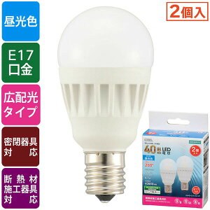 �I�[���d�@ LDA4D-G-E17 IS51 2P LED�d�� ���` (40�`����/560 lm/�����F/E17/�L�z��200°/�����Ή�/�f�M�ގ{�H���Ή�/2��) ���^�d�� �����F �~�j�N���v�g���` ��ʓd���` �L�z���^�C�v ���^