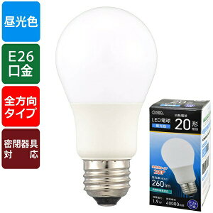 �y2�Z�b�g�z �I�[���d�@ LDA2D-GAG59 LED�d�� (20�`����/�����F/260 lm/1.9W/E26/Ra83/�S�����z��280°/���`���Ή�)