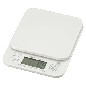 �I�[���d�@ COK-S207-W �N�b�L���O�X�P�[�� 2~200g�܂�0.5g�P�ʂŌv��� (�v�ʔ͈�2000g�܂�/�P4�`×2�{�g�p/�z���C�g) �����p�͂��� �z���C�g �f�W�^�� �I�[�� �_�C�G�b�g ���� ���� �f�W�^���v�� �f