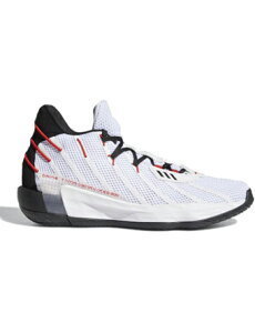 バスケットシューズ バッシュ アデイダス Adidas Dame 7 White/Core Black/Scarlet