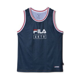 バスケットノースリーブ　タンクトップ ウェア アクター AKTR xFILA MOCK DENIM TANK RIGID NAVY 【MEN'S】