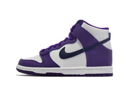 バスケットシューズ バッシュ スニーカー ナイキ Nike Dunk High GS GS Navy/White/Purple ストリート 【GS】キッズ